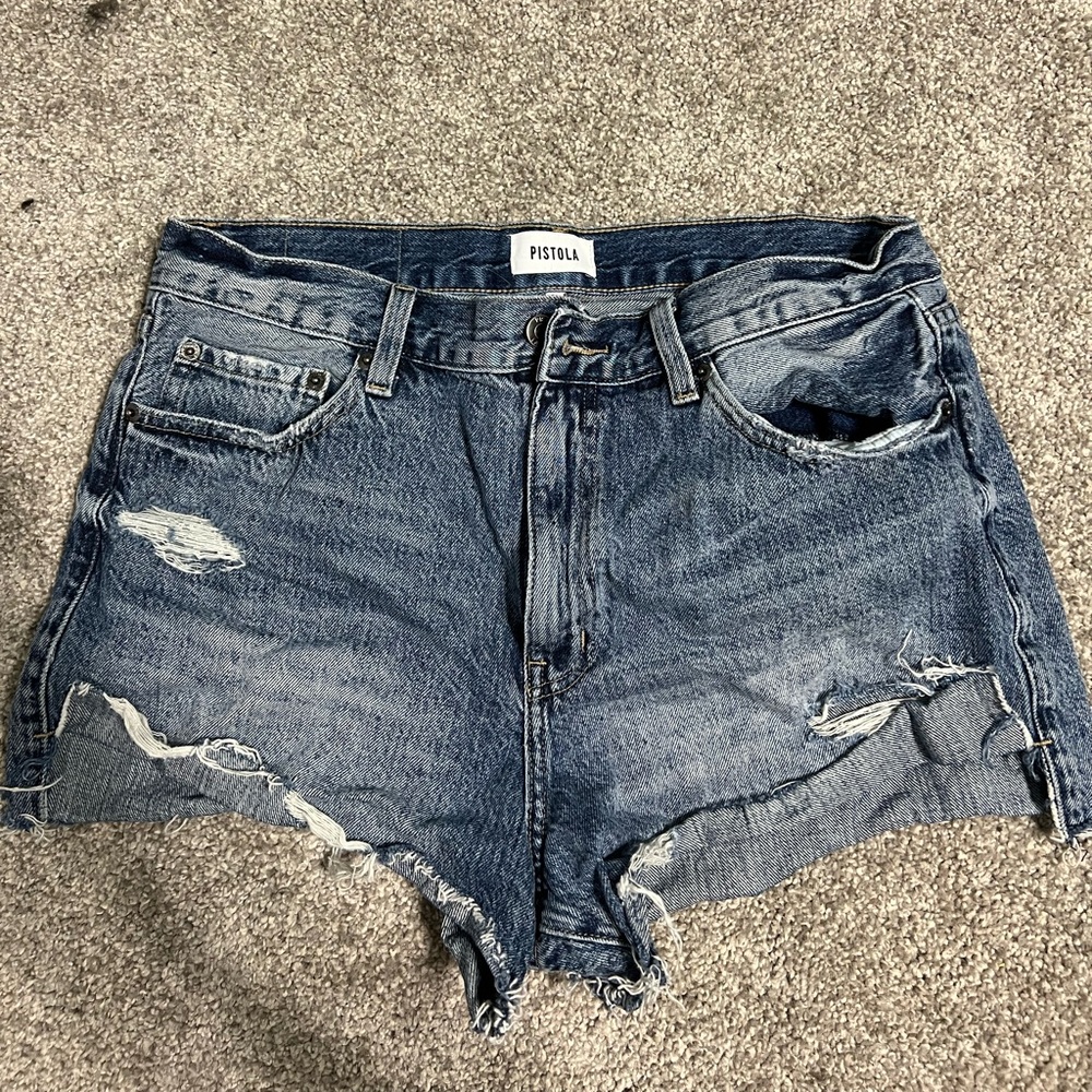 Pistola Blue High-Waisted Jean Shorts